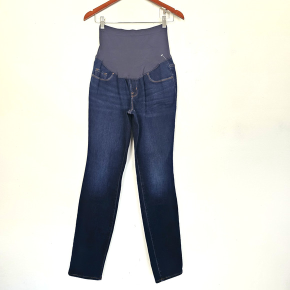 Old Navy Maternity SIZE 8 Jeans Skinny Full Panel Blue Dark Wash Stretch - Picture 9 of 9